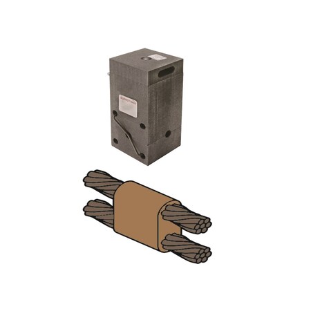 Burndy Mold, Horizontal Parallel through Cables, 3/0 AWG (Run/Tap), 150 Wel B1326